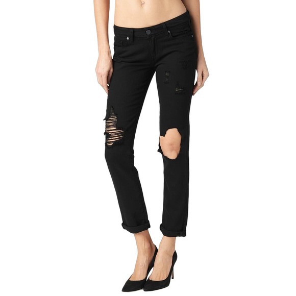 Paige JIMMY JIMMY Boyfriend Skinny Jeans Pants Trousers Obsidian 24 Nwt $209 - Picture 1 of 4